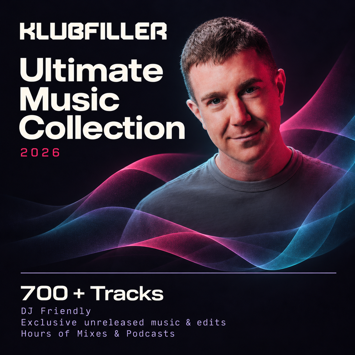 Klubfiller Ultimate Music Collection 2026. 700+ tracks, DJ friendly, exclusive unreleased music and edits, hours of mixes and podcasts.